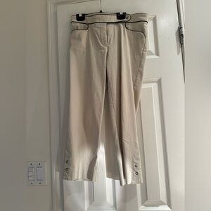 Bebe Cream Pants with Button Accents